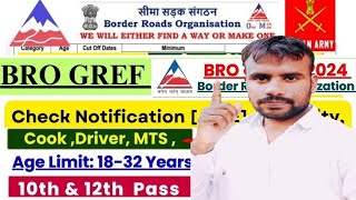 BRO Recruitment 2024  BRO New Vacancy 2024  BRO Group b and c recruitment 2024  BRO Recruitment [upl. by Llabmik]