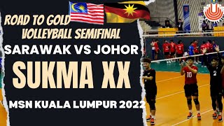 SEMIFINAL VOLLEYBALL  SARAWAK VS JOHOR  SUKMA XX KUALA LUMPUR MSN 2022  MALAYSIA GAMES [upl. by Callean]