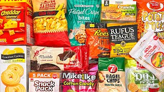 DOLLAR TREE SNACKS Pretzel Bites European Cookies Potato Chips Potato Sticks Cheese Crackers [upl. by Lleuqram]