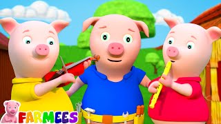 Three Little Pigs  More Fun Nursery Rhymes amp Toddlers Songs by Farmees [upl. by Ahsieit]