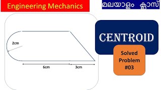 Problems on Centroid മലയാളംProblem 3Centroid and Centre of GravityEngineering Mechanics [upl. by Parsons377]