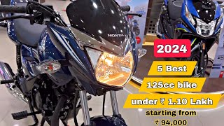 Best 125cc Bikes In 2024  Top 5 125cc Bike In India For Best Mileage Low Price [upl. by Pallua]