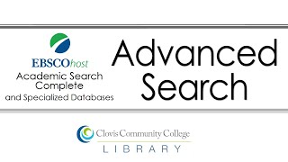 EbscoHost Databases Advanced Search [upl. by Wandie551]