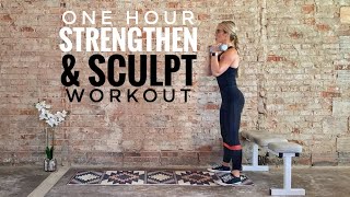 One Hour Strengthen  Sculpt Workout  Total Body  Mini Band amp Dumbbells [upl. by Slorac]