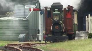 Narrow gauge Baldwin quotFairymeadquotand 062 Perry No7 at Lake Macquarie Light Railway Toronto [upl. by Acirtal]