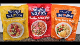 RiceLand Rice ‘N Easy Parma Roasted Garlic Yucatan Arroz Rojo amp Tuscan Garlic Herb Review [upl. by Atiluap]