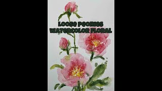 Loose Watercolor floral Peonies painting process [upl. by Elodia]