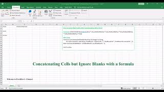 How to ignore Blank Cells while Concatenating cells in Excel [upl. by Eldwun658]