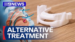 Comfortable alternative for snoring sleep apnoea treatment  9 News Australia [upl. by Alaham527]