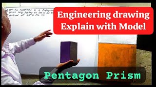 Draw the projections of a pentagonal prism base 25 mm side and axis 50 mm long resting on one of [upl. by Tade]