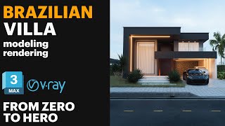 3Ds max TUTORIAL Brazilian villa modeling and rendering in 3dsmax  for Intermediate [upl. by Airdnekal860]