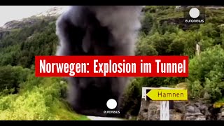 Anhänger mit 16500 Litern Brennstoff prallt gegen Tunnelwand und explodiert Norwegen [upl. by End]