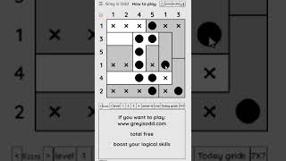 Grey is Odd  Today grids Solution level 2 6X6 dated 10202024 logicpuzzles logicgames games [upl. by Nageem]