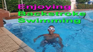 My backstroke swimming practice in the pool [upl. by Lenod895]