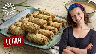 Knusprige Blumenkohl Kroketten selber machen Rezept  Vegan [upl. by Duval326]