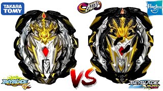 BRANDS BATTLE PRIME APOCALYPSE A5 VS PRIME APOCALYPSE HASBRO VS TAKARA TOMY BEYBLADE BURST RISE [upl. by Adehsor]