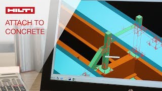 HOW TO attach support to concrete  Hilti Modular Supports Plug in for Smart Plant 3D [upl. by Livi]