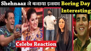 Celebs Reaction on Shehnaaz Gill Boring Day Video with Yashraj Mukhate  Salman Archana Akshay [upl. by Baskett147]