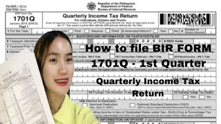 How to file BIR FORM 1701Q for 1st Quarter  Quarterly Income Tax Return 2024 [upl. by Odlo]