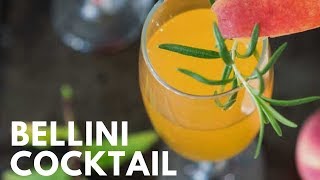 Easy Bellini Peach Champagne Cocktail Recipe [upl. by Mcclelland]