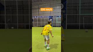 Speed Test Young Pro Player Faces Off Against 100kmh Pitching Machine ⚽🚀🌟 [upl. by Ymmak]