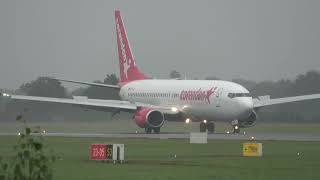 Corendon Airlines B737800 Landing Groningen Airport Eelde [upl. by Llecrup55]