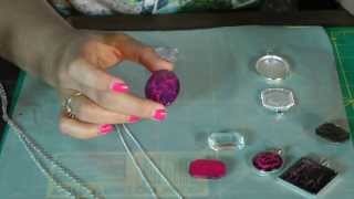 Crackle Pendant Tray Necklace Tutorial  Nail Polish Jewelry [upl. by Elsa]