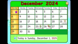 Starfall Calendar December 1 2024 [upl. by Thurstan]