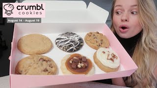 trying CRUMBL COOKIES this week  twix cookies amp cream oreo hummingbird cake snickerdoodle [upl. by Anoek]