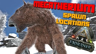 ARK Fjordur  MEGATHERIUM Spawn Locations  Best Spots To Find Them [upl. by Aneetsirhc]