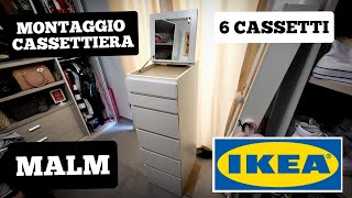 MONTAGGIO CASSETTIERA MALM IKEA CON 6 CASSETTI E SPECCHIERA FAI DA TE  ASSEMBLY  MONTAGE [upl. by Edgar]