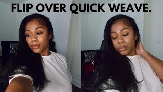 DIY FLIPOVER QUICK WEAVE  ANYONE CAN DO THIS [upl. by Kimberlee838]