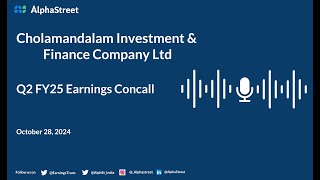 Cholamandalam Investment amp Finance Company Ltd Q2 FY202425 Earnings Conference Call [upl. by Agbogla]