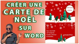 CARTE DE NOËL Comment créer une carte de Noël sur Word Carte de vœux de Noël facile et sympa [upl. by Perle]