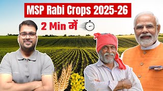 MSP Rabi crop 202526 Marketing Season in 2 mins  Agriculture RS Rajput [upl. by Nonac]