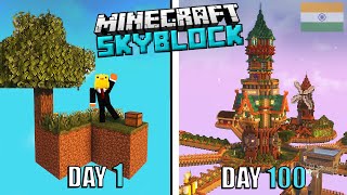 I Survived 100 Days in SKYBLOCK Minecraft Hindi Gameplay [upl. by Haines]