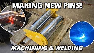 Making NEW Pins for a CAT 657 Scraper Tractor  Machining amp Welding [upl. by Ppilihp]