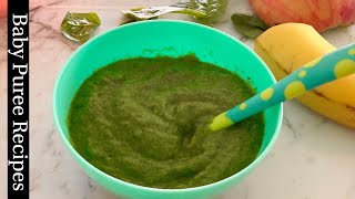 Baby Puree Recipe  7 months  spinach and fruits puree  Baby food recipes [upl. by Melda]