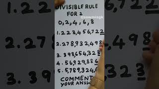 Divisibility Rules for 2 l Mathematics Divisibility Rules [upl. by Savior]