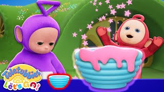 Tiddlytubbies  GIANT BOWL OF TUBBY CUSTARD A Very Special Meal  Teletubbies Let’s Go New Episode [upl. by Adlare]