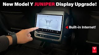 New Tesla Model Y Juniper Rear Entertainment Display Upgrade tesla [upl. by Hallock]