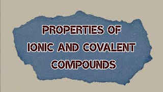 Properties of Ionic and Covalent Compounds Experiment  IGCSE Science Lab Experiment [upl. by Lelith]