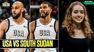 Derrick White thrives vs South Sudan plus what makes a great Olympic basketball player [upl. by Ydnab]