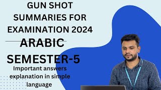 Arabic summaries  semester 5 important grammar explanation in simple language  Osmania university [upl. by Arin564]