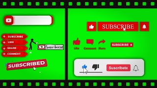 7 Subscribe Buttons Green Screen Copyright free [upl. by Leila]