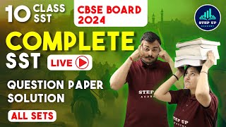 Class 10 Social Science SST  LIVE Question Paper Solution  All Sets  CBSE Board Exam 2024 [upl. by Ij]