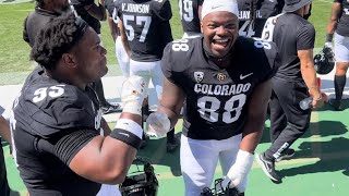 Colorado Buffs Defense on Sideline  Touchdown Celebration Exclusive  Colorado 1st Home Game [upl. by Judus]