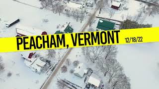 Aerial View Peacham Vermont after a Snowfall  December 2022 [upl. by Ennaylime178]