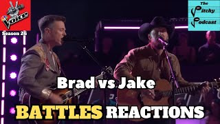 NBCs The Voice Season 26 Battles REACTION Brad Sample vs Jake Tankersley [upl. by Pancho]