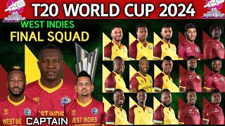 ICC T20 World Cup 2024 West Indies Team Final Squad Announced  WI Team Squad for World Cup 2024 [upl. by Annalee]